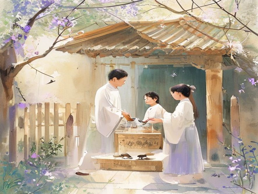 祭司接过两只斑鸠