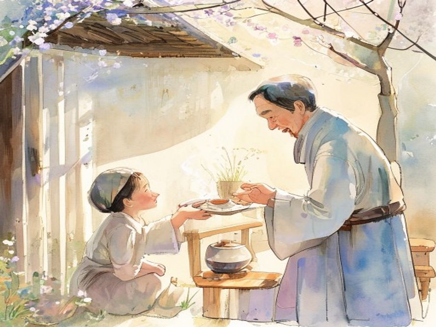祭司仔细查看斑点