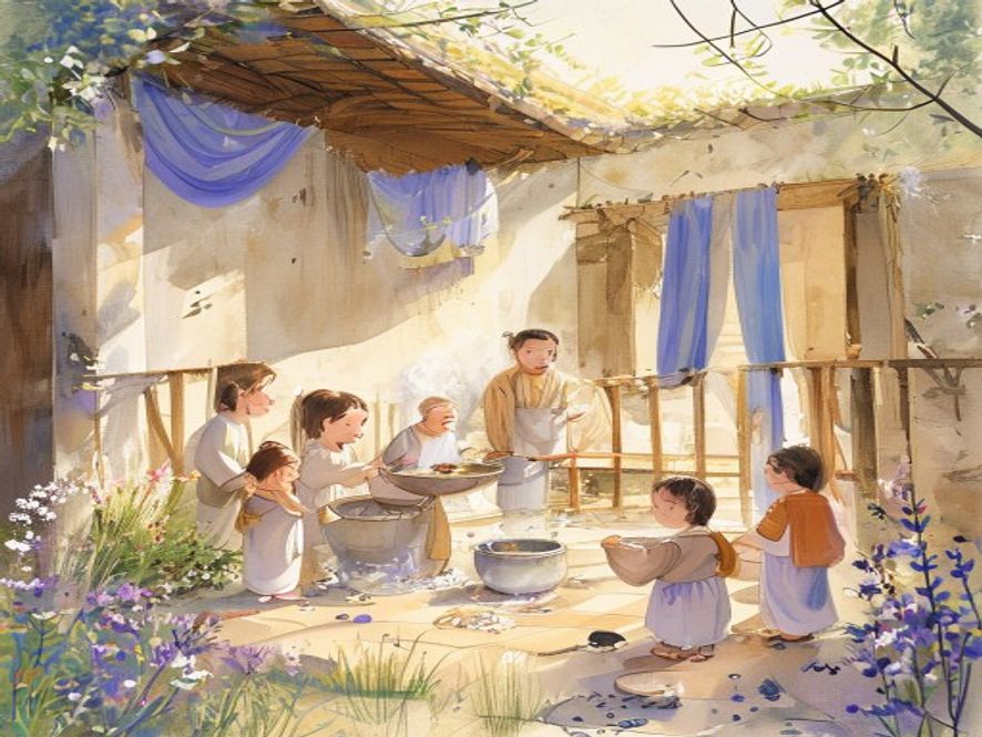摩西给亚伦穿上圣衣