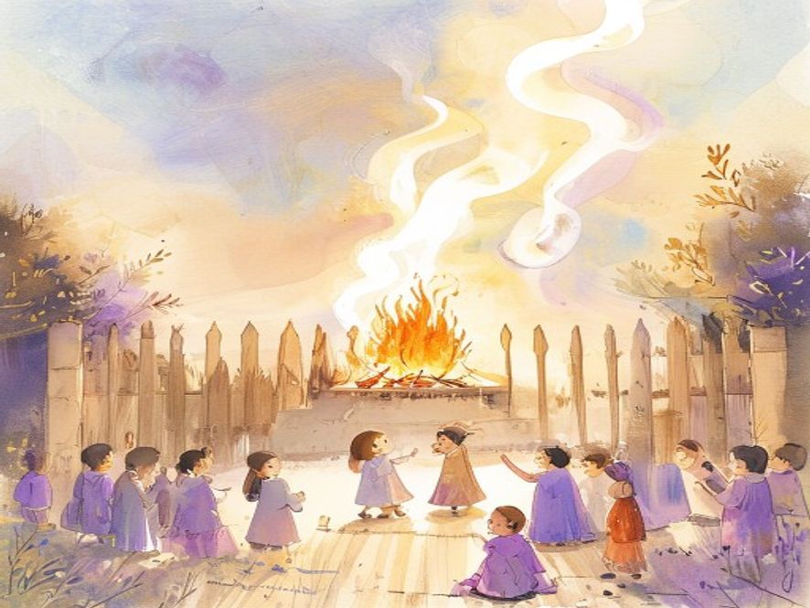 亚伦为百姓献燔祭